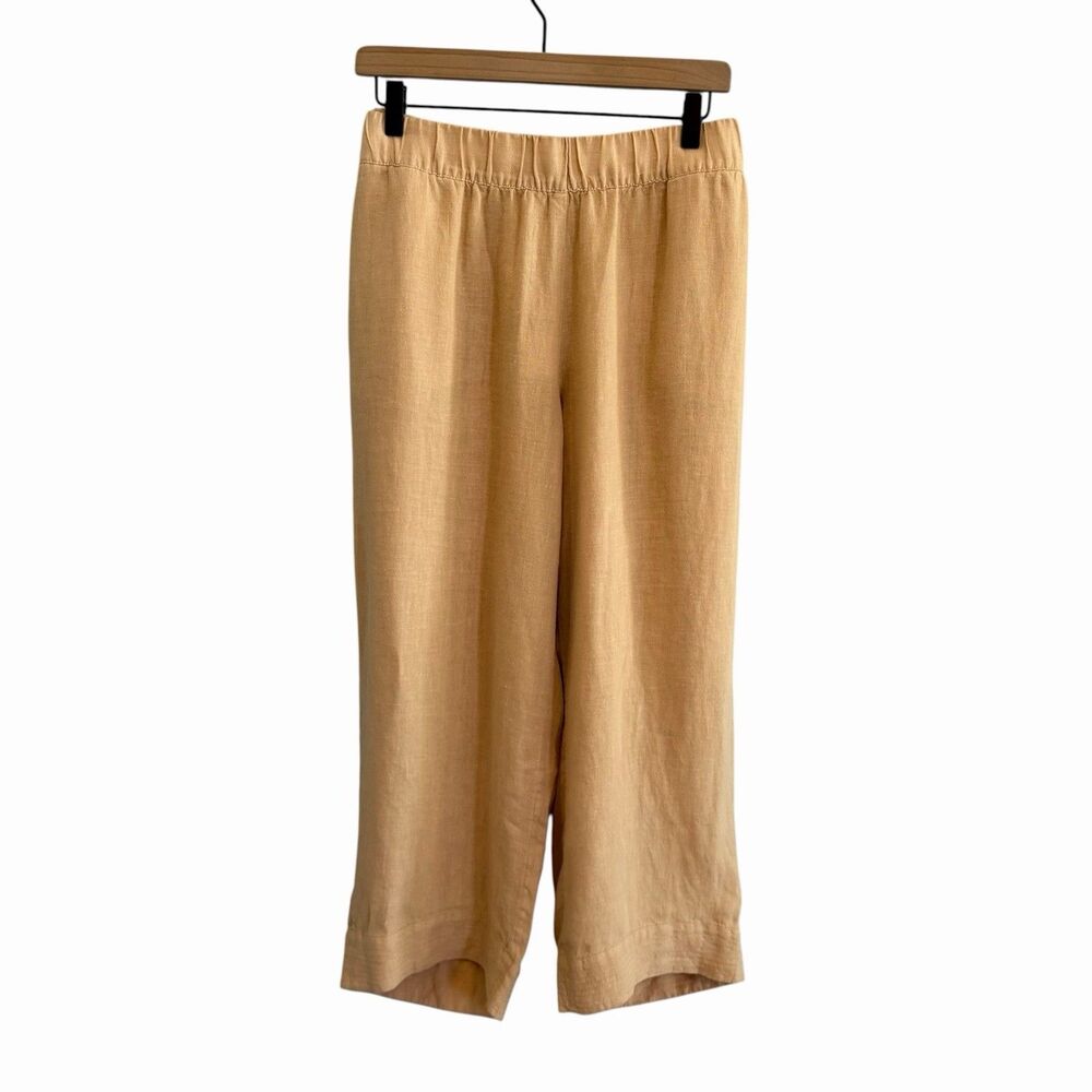 J Jill Pure Jill Cropped Linen Pants Size XL Quiet Luxury Coastal Travel Beachy
